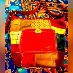AUTHENTIC VINTAGE COACH PATCHWORK  leather bag 12 x12 ! BEAUTIFUL quality bag 🥰
